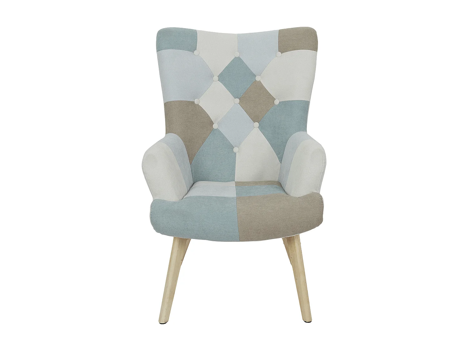 Fauteuil Helsinki Patchwork Bleu - Lot De Out Bleu