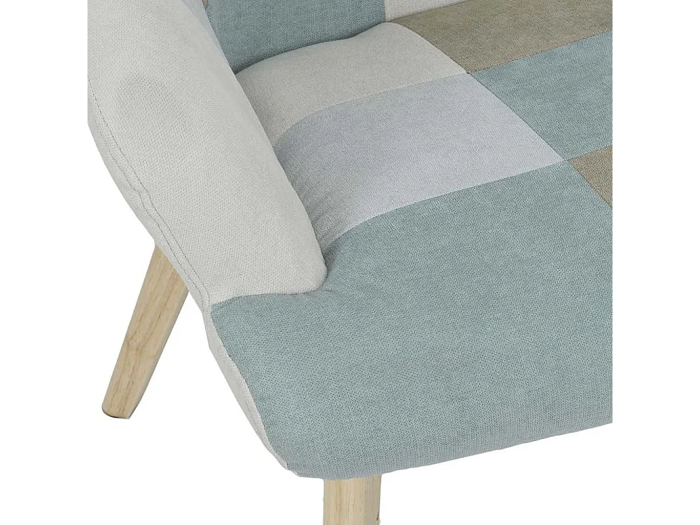 Fauteuil Helsinki Patchwork Bleu - Lot De Out Bleu