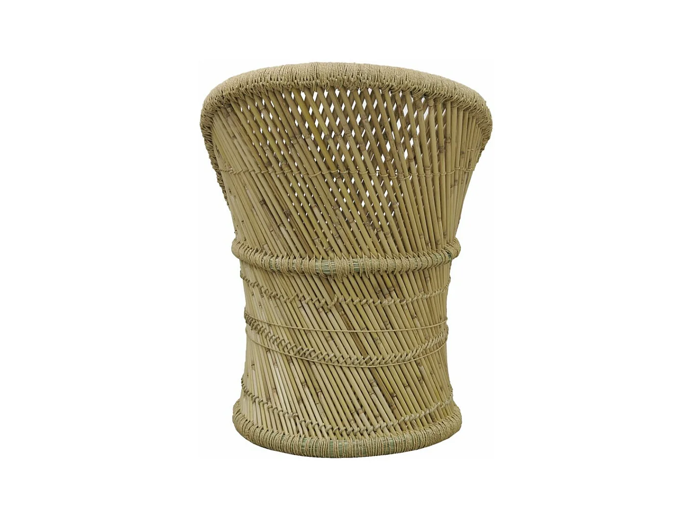 Runder Sessel aus ungefärbtem Schilf