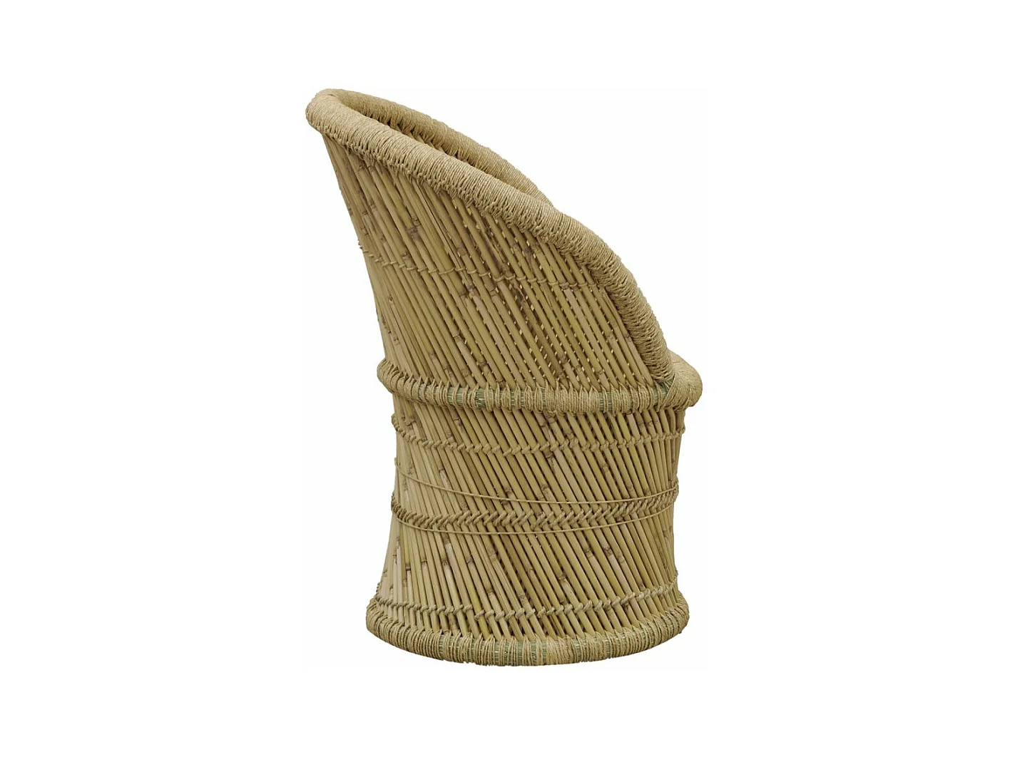 Runder Sessel aus ungefärbtem Schilf