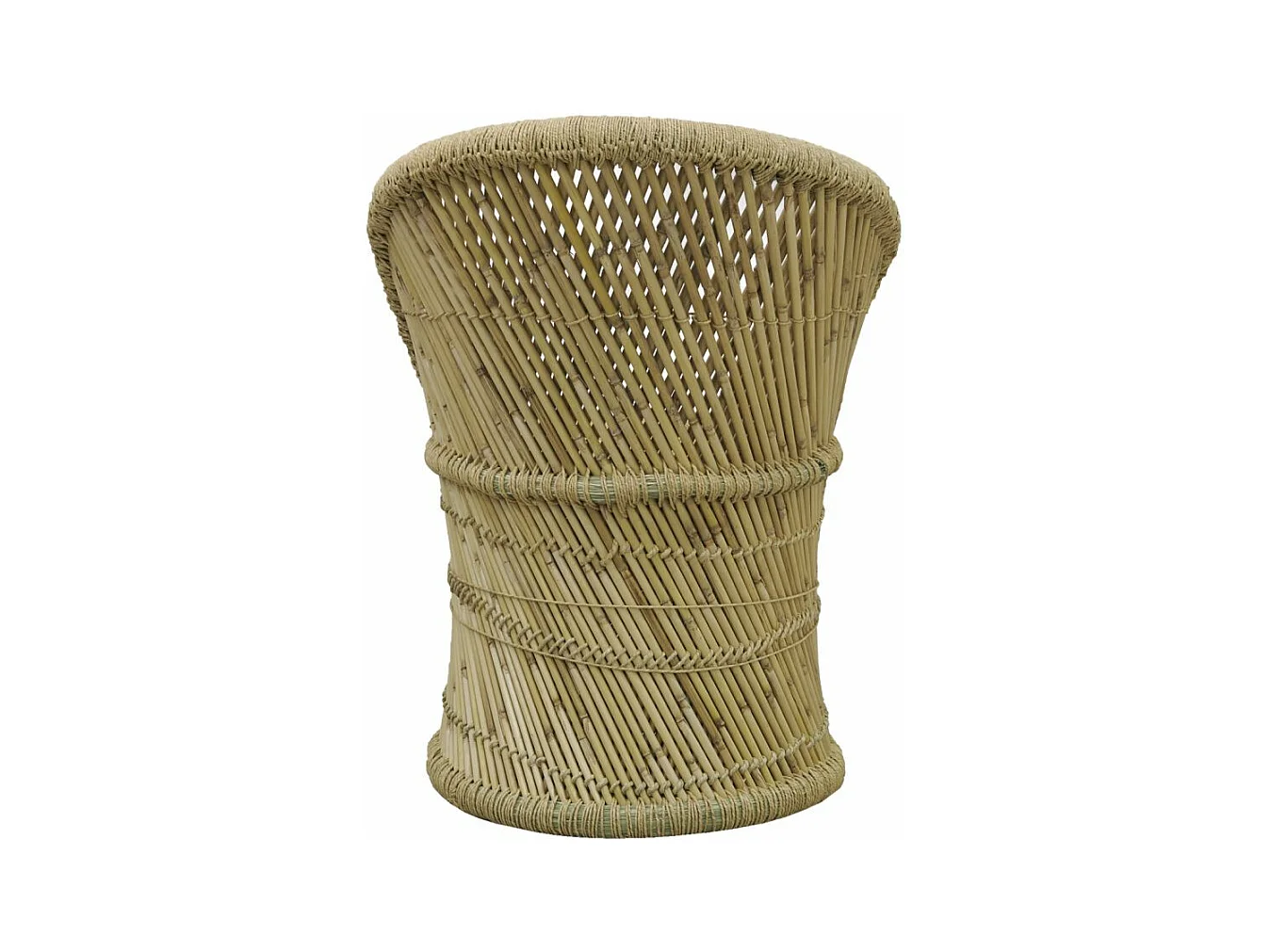 Runder Sessel aus ungefärbtem Schilf