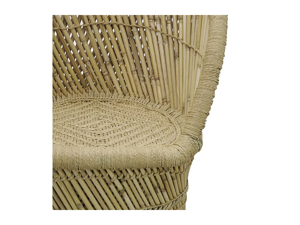 Runder Sessel aus ungefärbtem Schilf