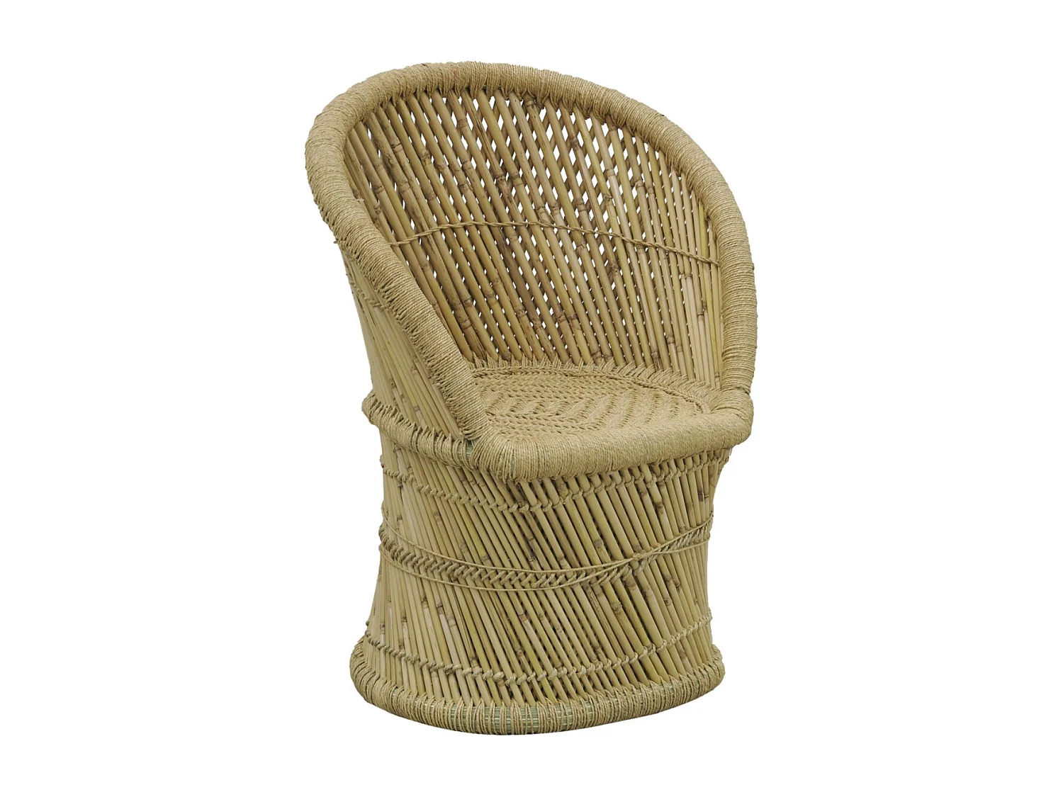 Fauteuil rond en roseau naturel