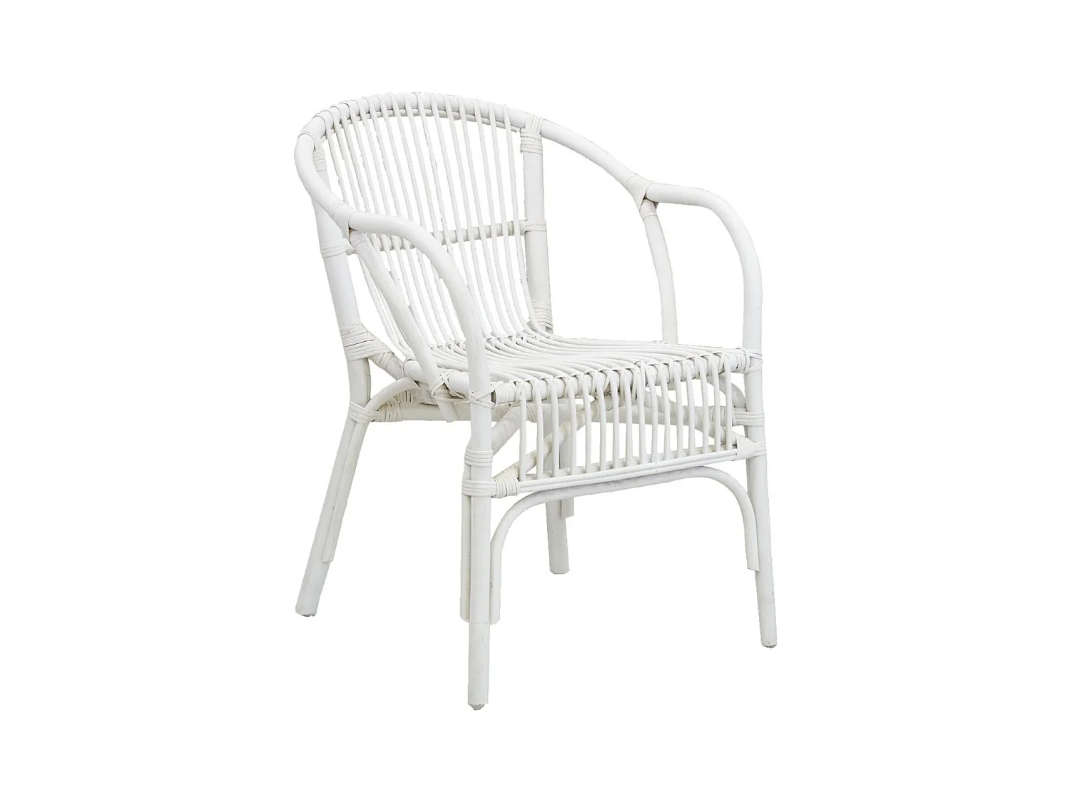 Fauteuil en rotin laqué blanc