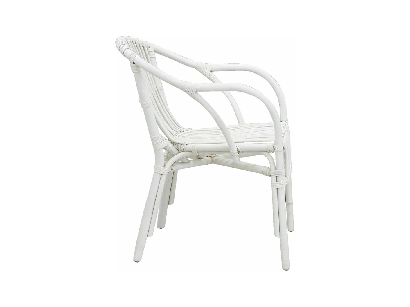 Fauteuil en rotin laqué blanc