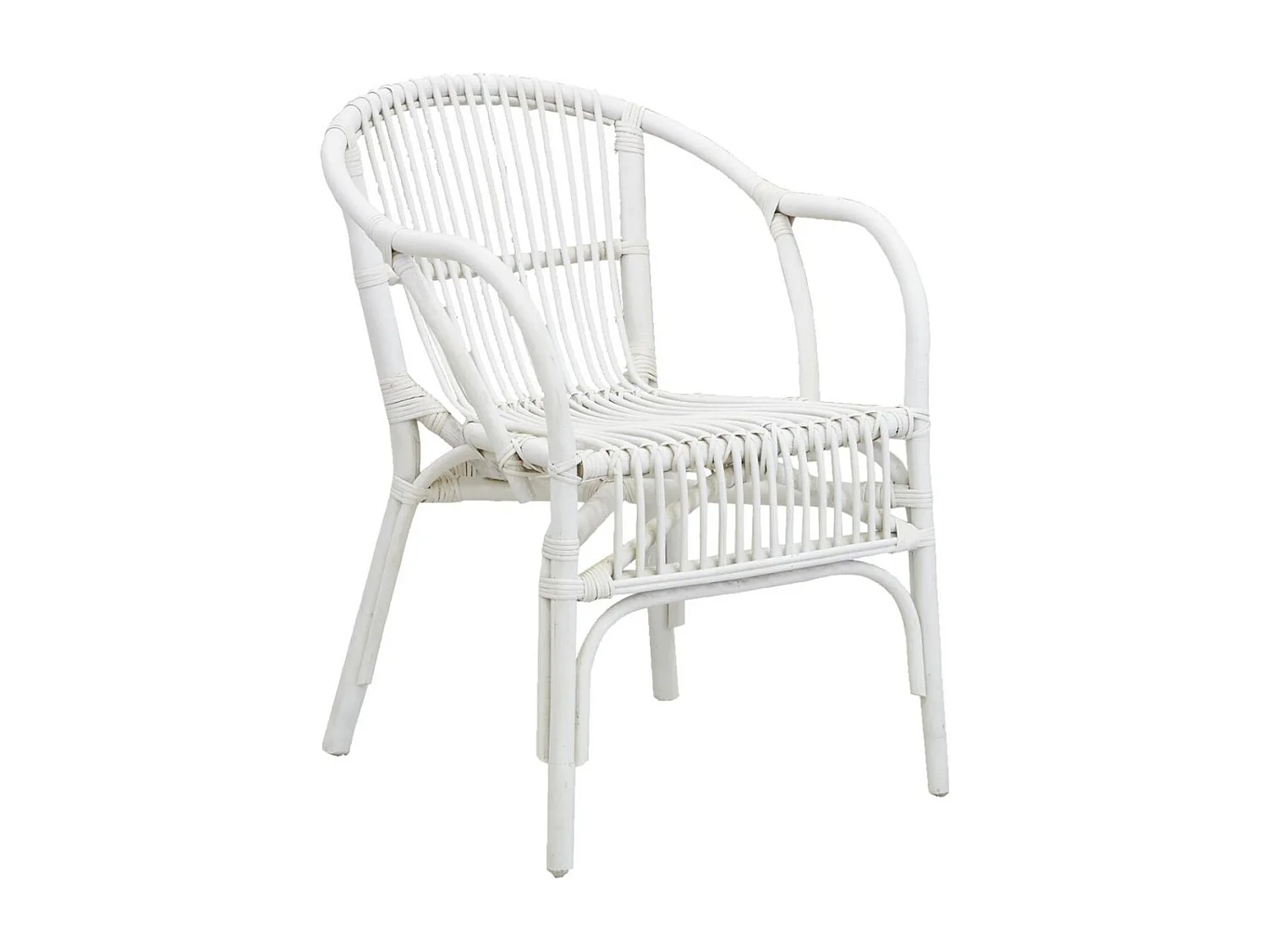 Fauteuil en rotin laqué blanc