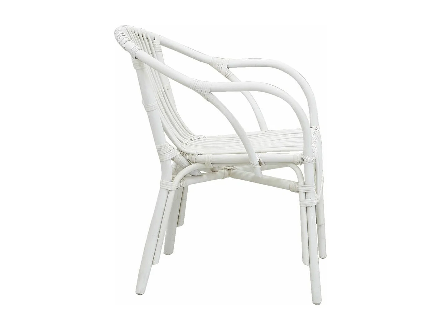 Fauteuil en rotin laqué blanc