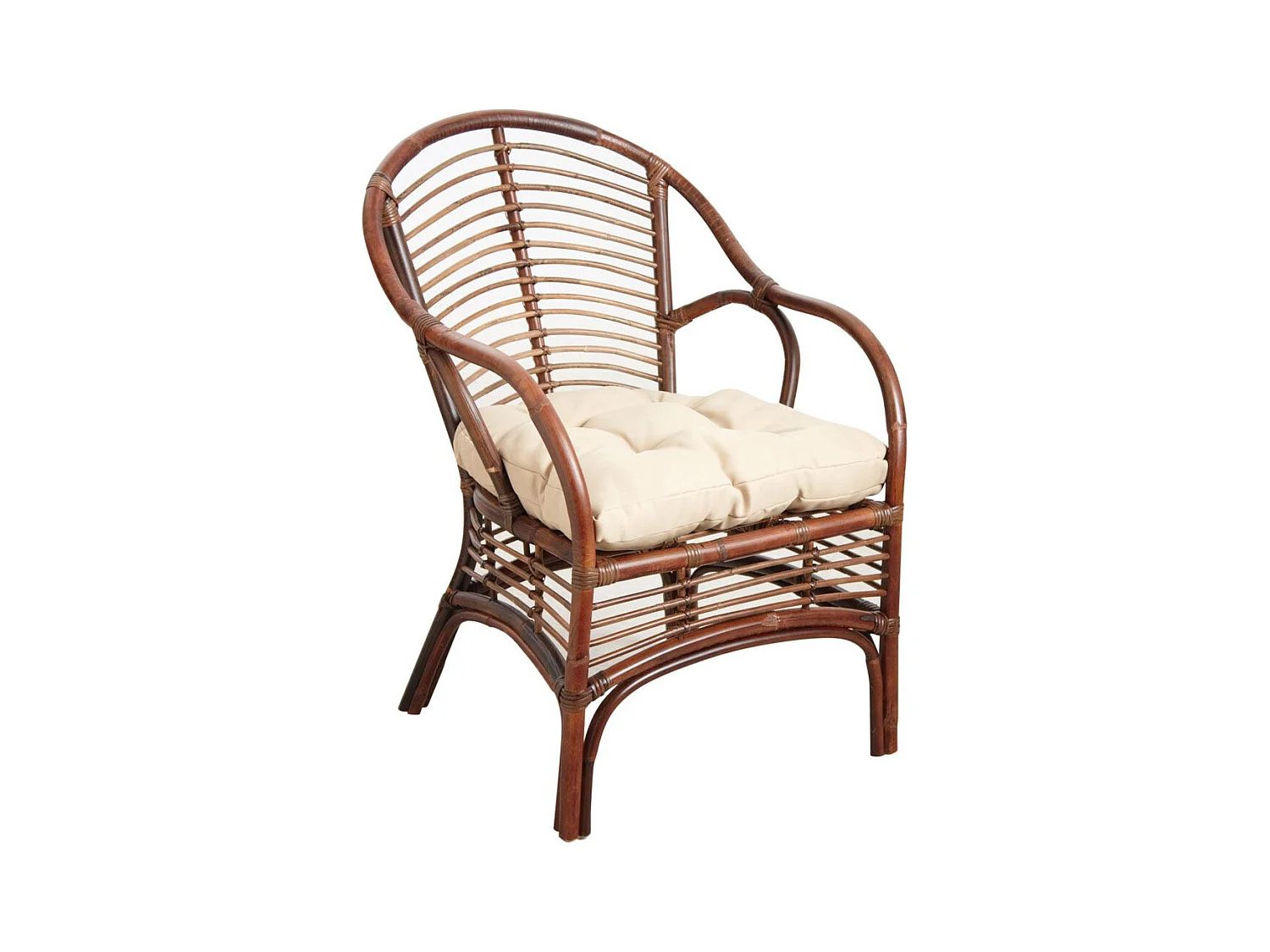 Fauteuil en rotin marron Louis