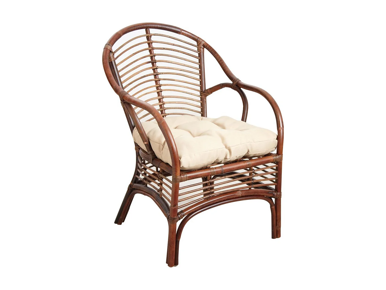 Fauteuil en rotin marron Louis