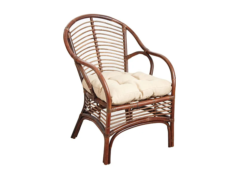 Fauteuil en rotin marron Louis