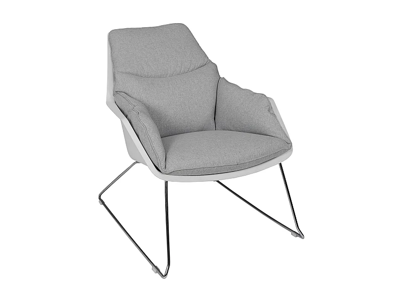 Fauteuil Mora Tissu Gris Gris, Blanc