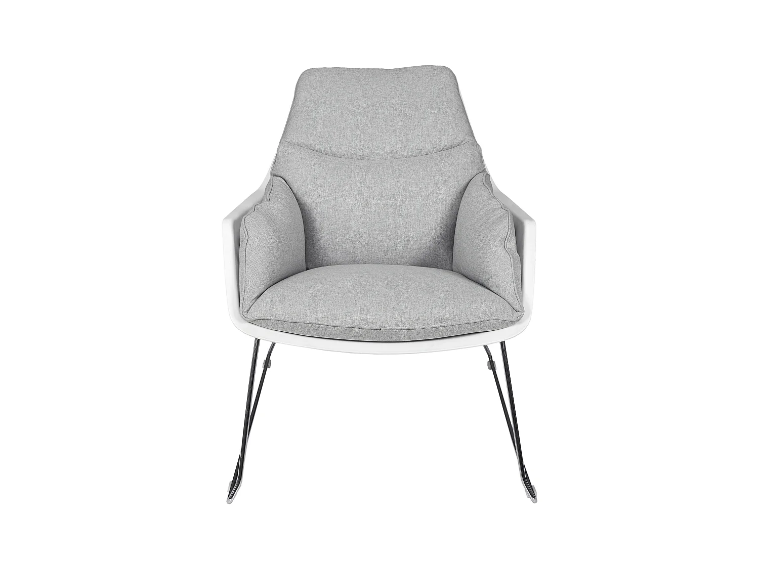 Fauteuil Mora Tissu Gris Gris, Blanc