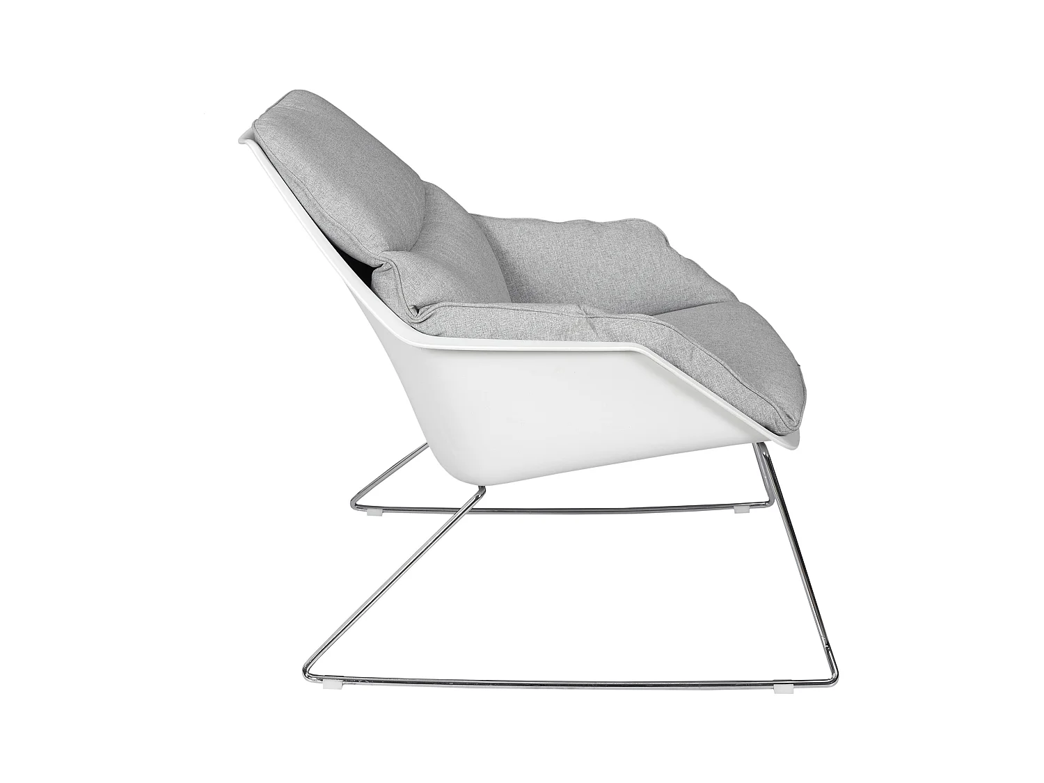 Fauteuil Mora Tissu Gris Gris, Blanc