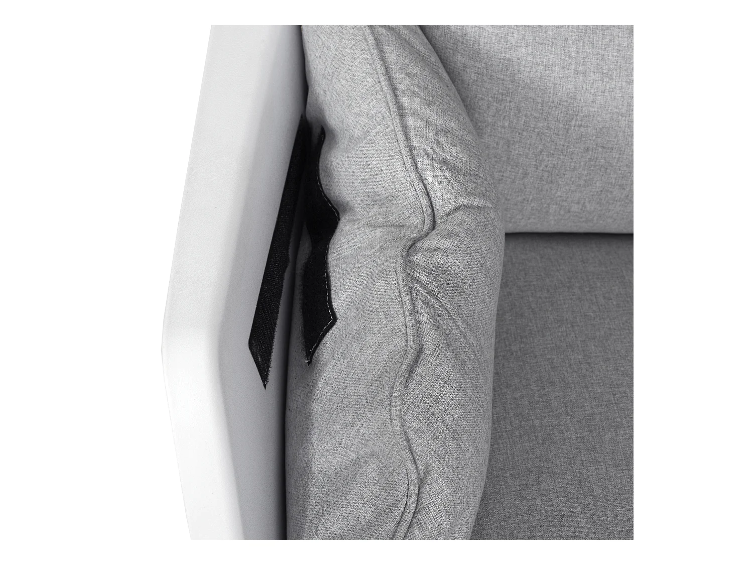 Fauteuil Mora Tissu Gris Gris, Blanc