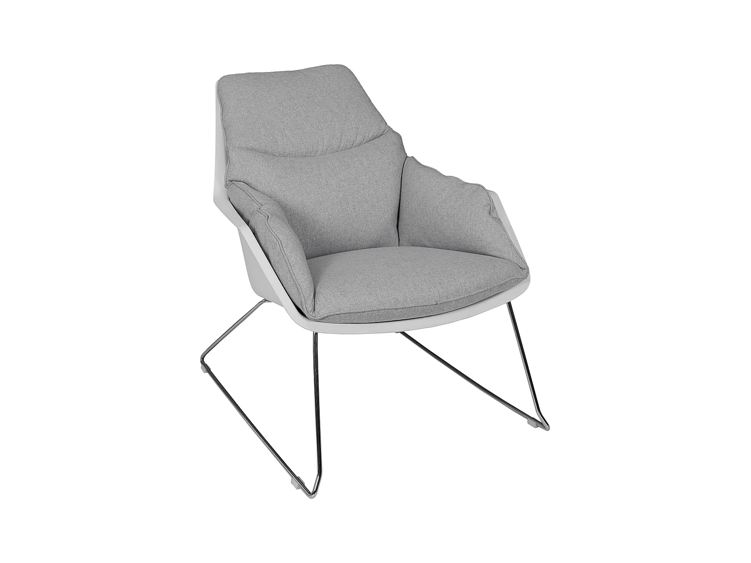 Fauteuil Mora Tissu Gris Gris, Blanc
