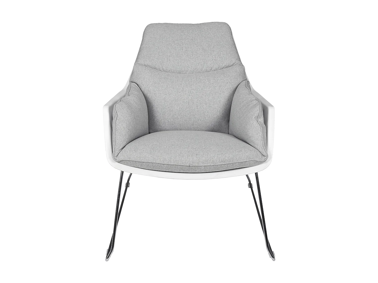Fauteuil Mora Tissu Gris Gris, Blanc