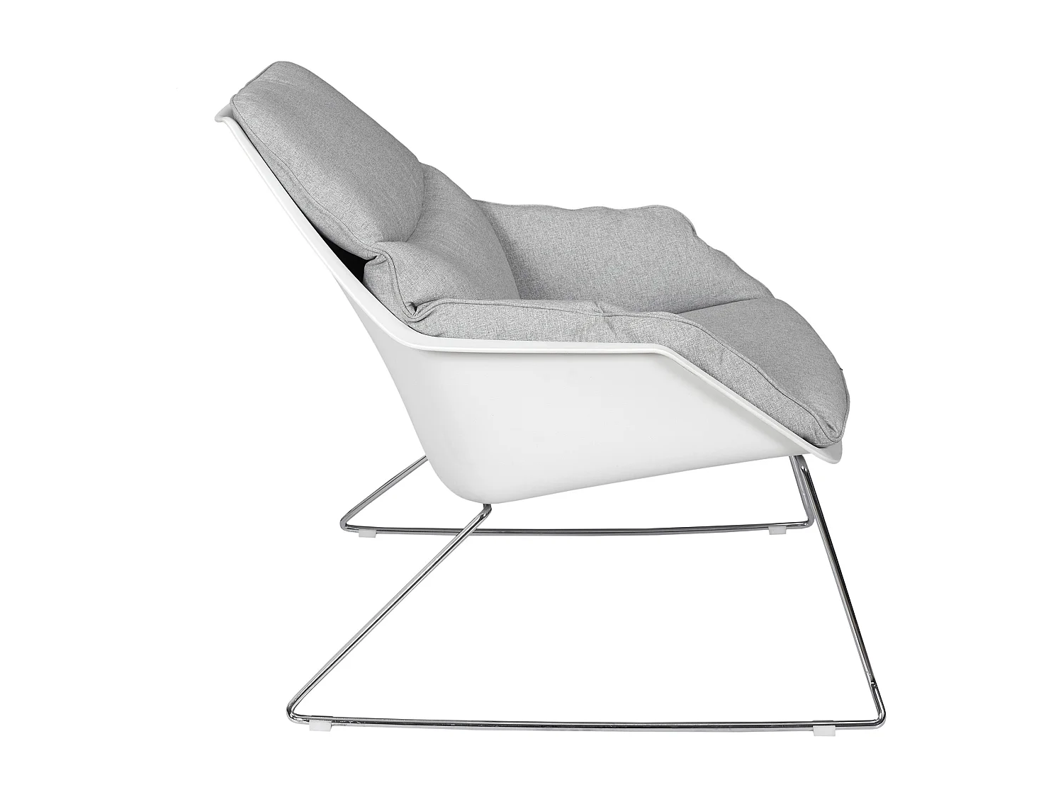 Fauteuil Mora Tissu Gris Gris, Blanc