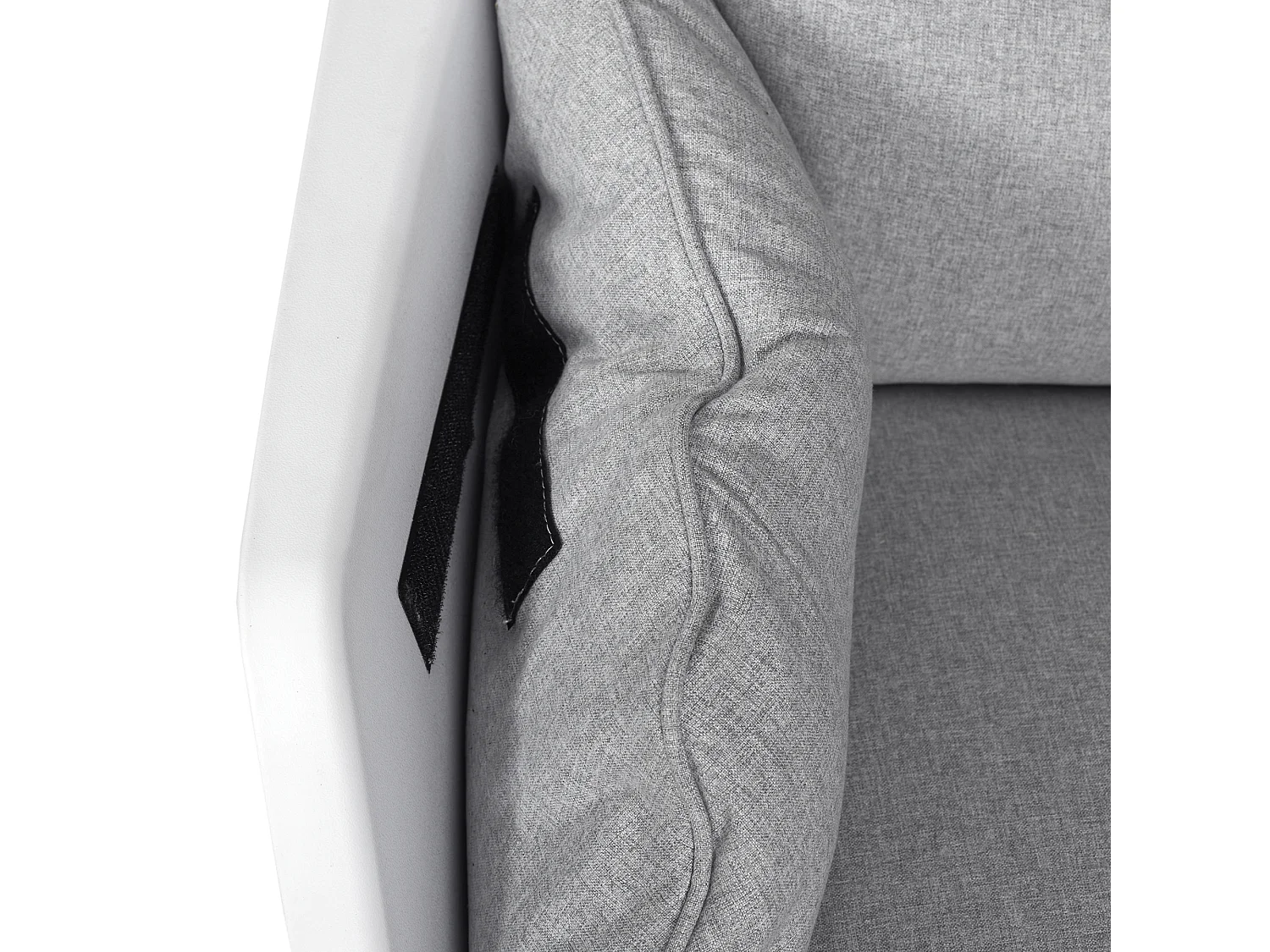 Fauteuil Mora Tissu Gris Gris, Blanc