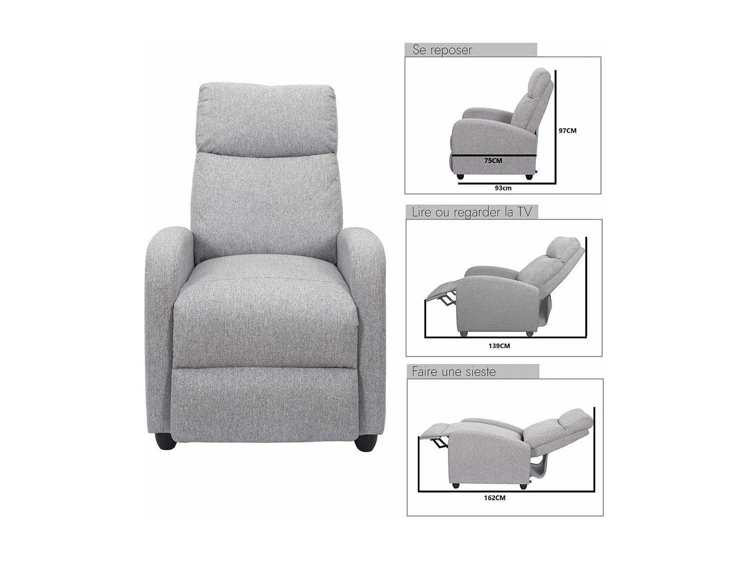 Fauteuil De Relaxation Dream Gris Gris