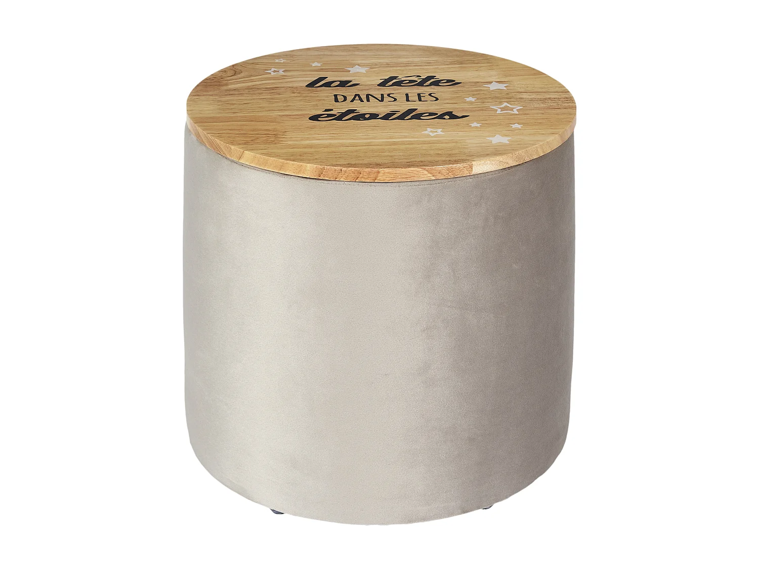 Pouf Rangement La Tete Dans Les Etoiles Gris