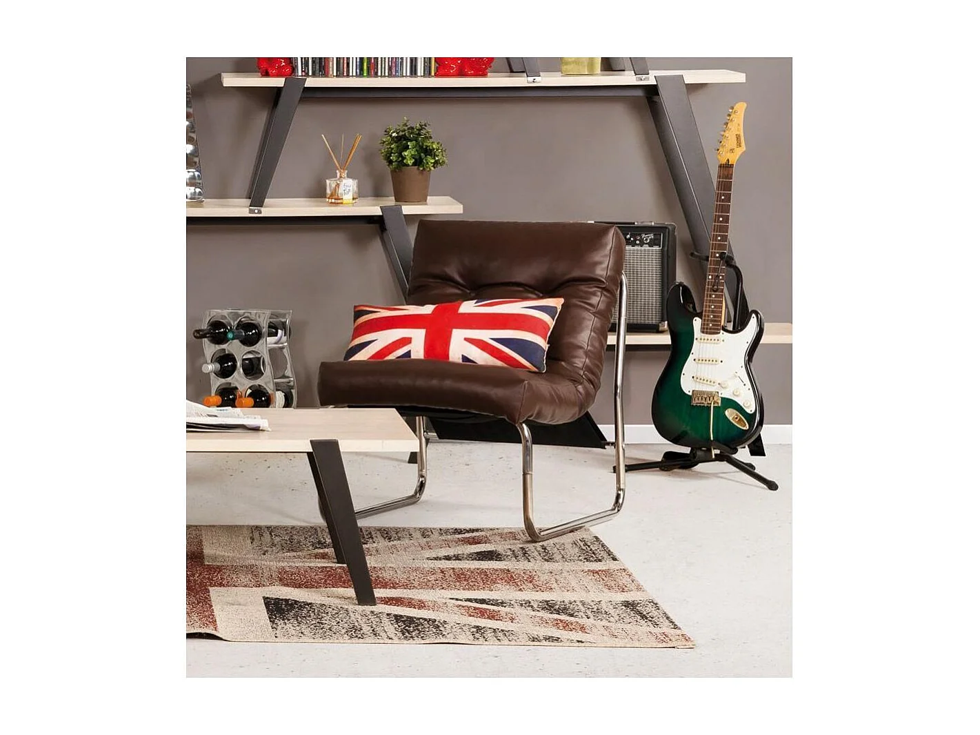 Fauteuil Design "Clip" 76cm Marron