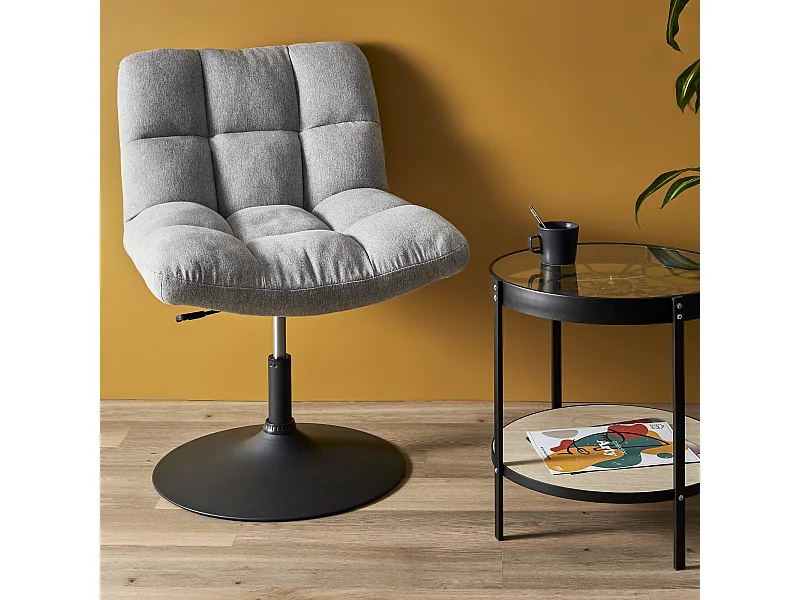 Fauteuil Pivotant Anton Gris Gris, Noir