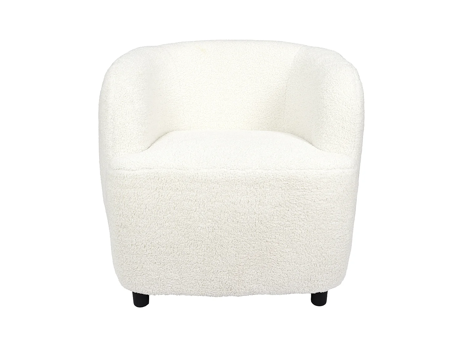 Fauteuil Design Bouclette "Shirley" 77cm Blanc