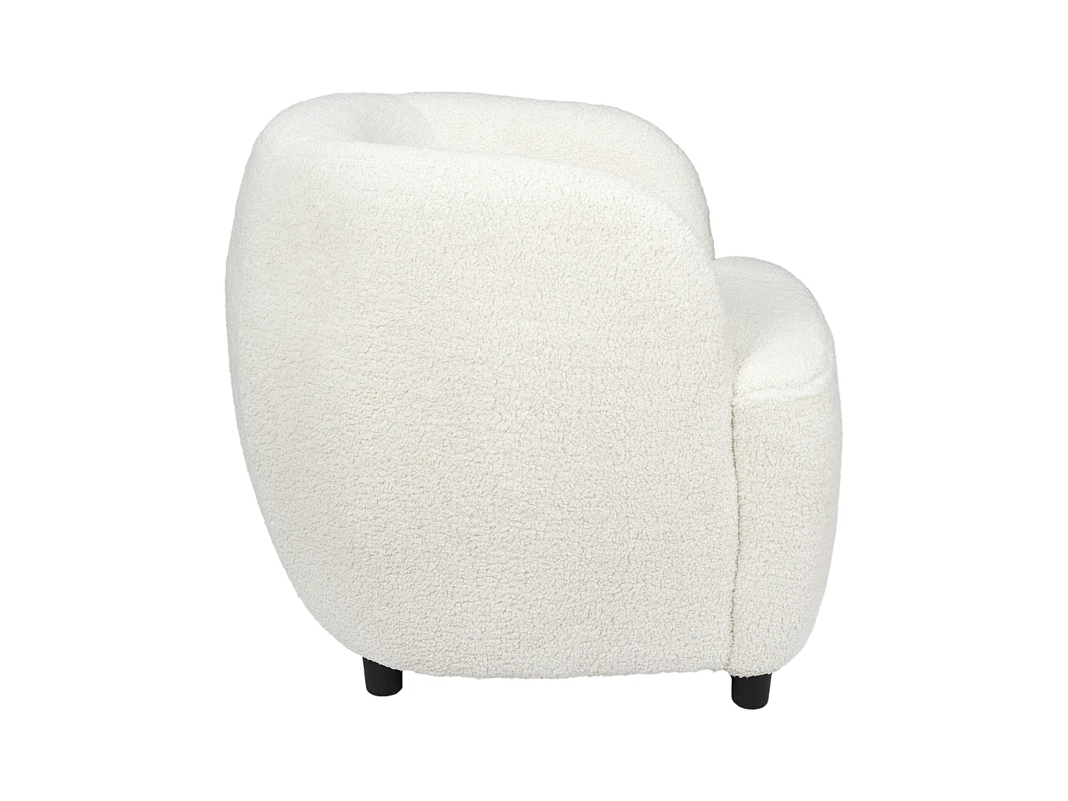 Fauteuil Design Bouclette "Shirley" 77cm Blanc