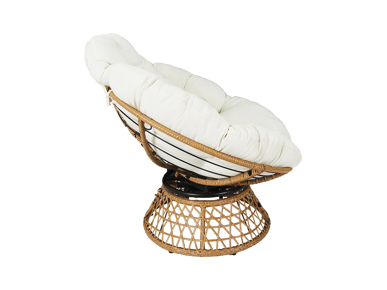 Fauteuil Cancun Coussin Blanc Marron, Beige