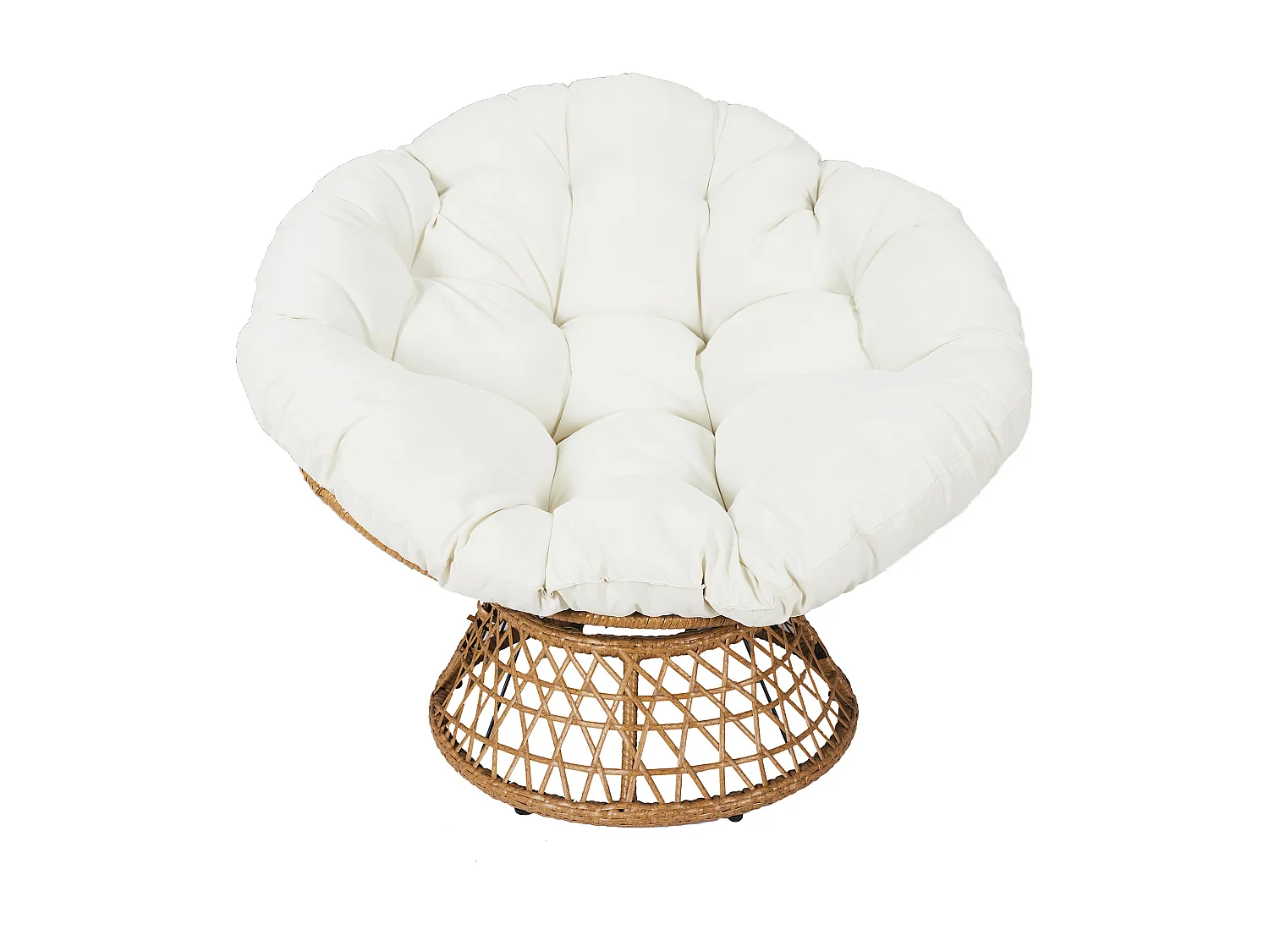 Fauteuil Cancun Coussin Blanc Marron, Beige