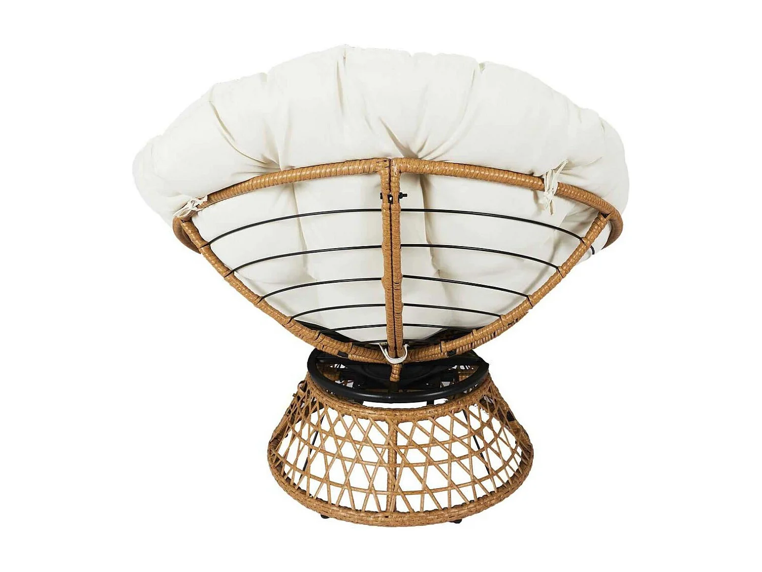 Fauteuil Cancun Coussin Blanc Marron, Beige