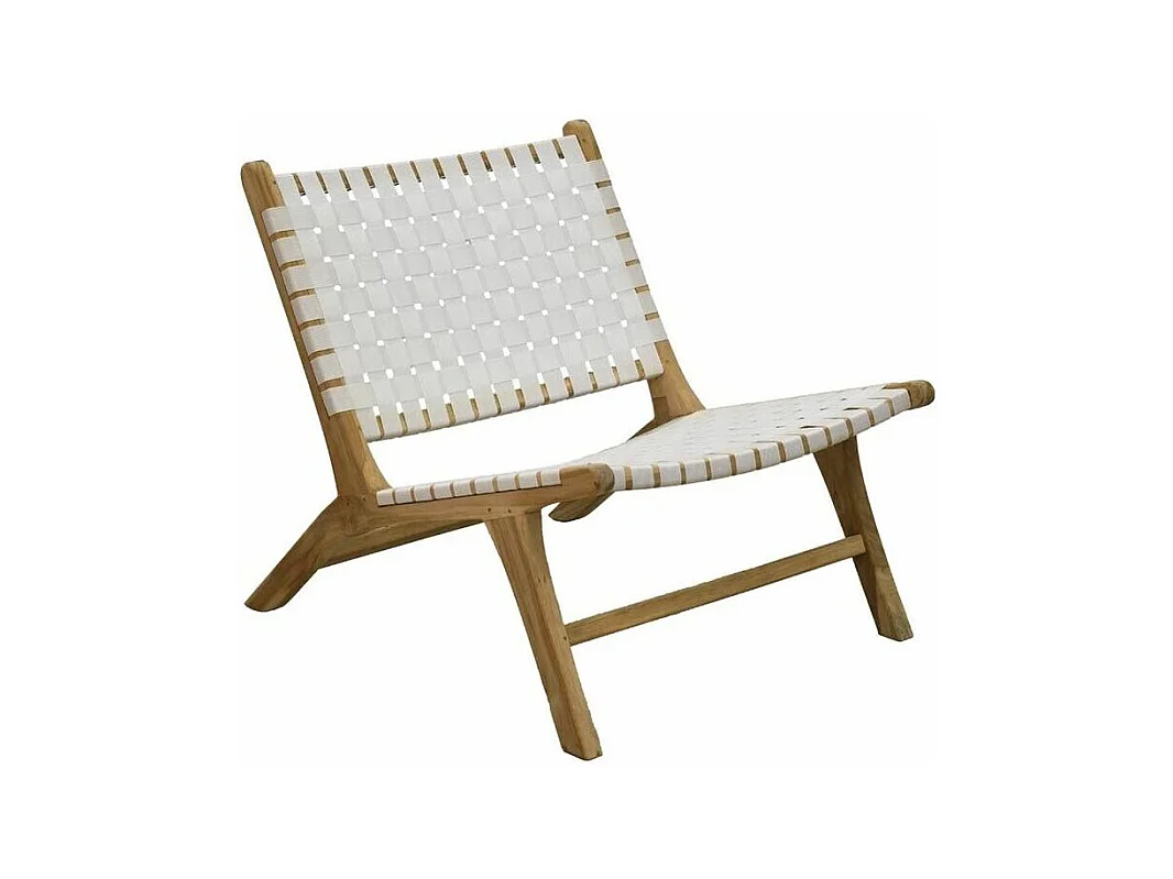 Fauteuil design en teck et nylon tressé