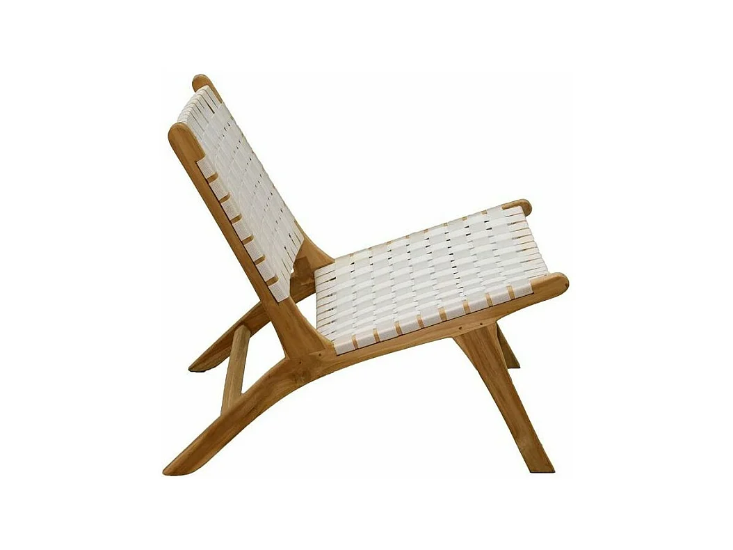 Fauteuil design en teck et nylon tressé