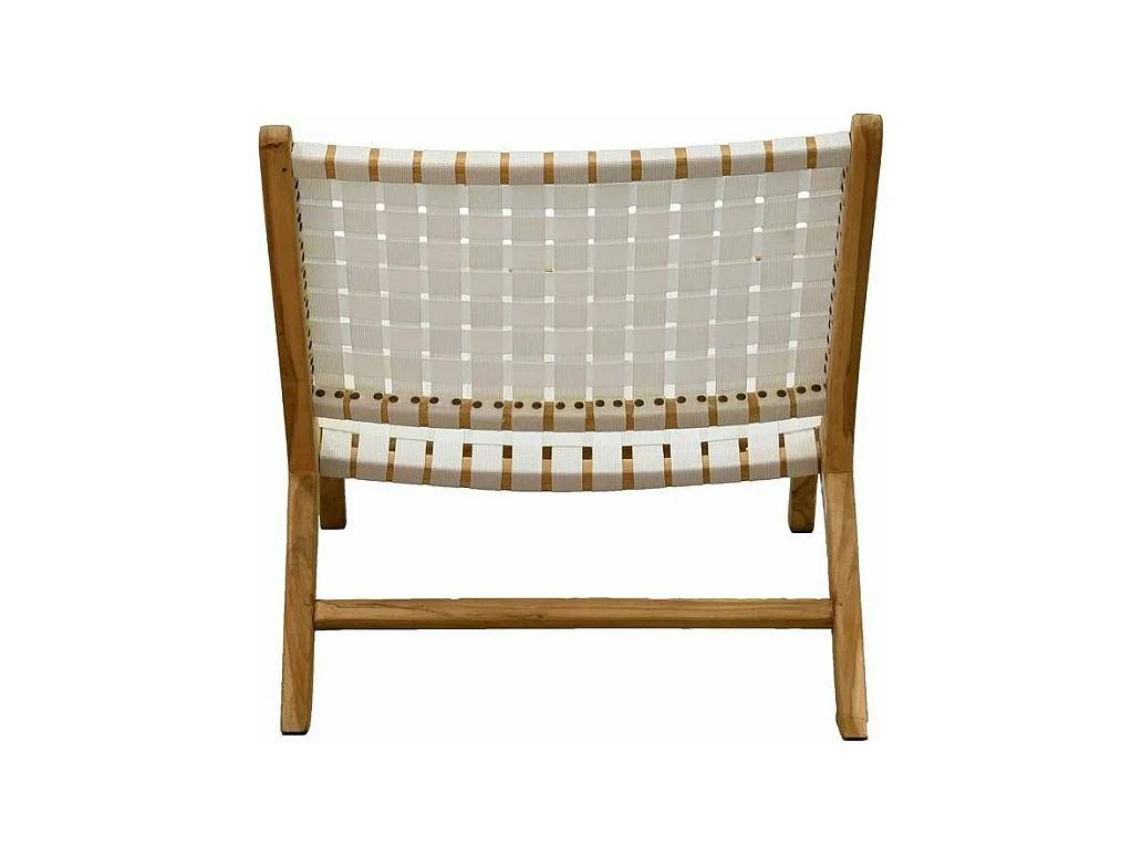 Fauteuil design en teck et nylon tressé