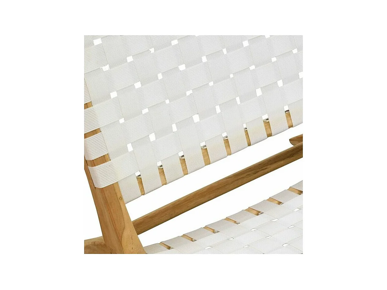 Fauteuil design en teck et nylon tressé