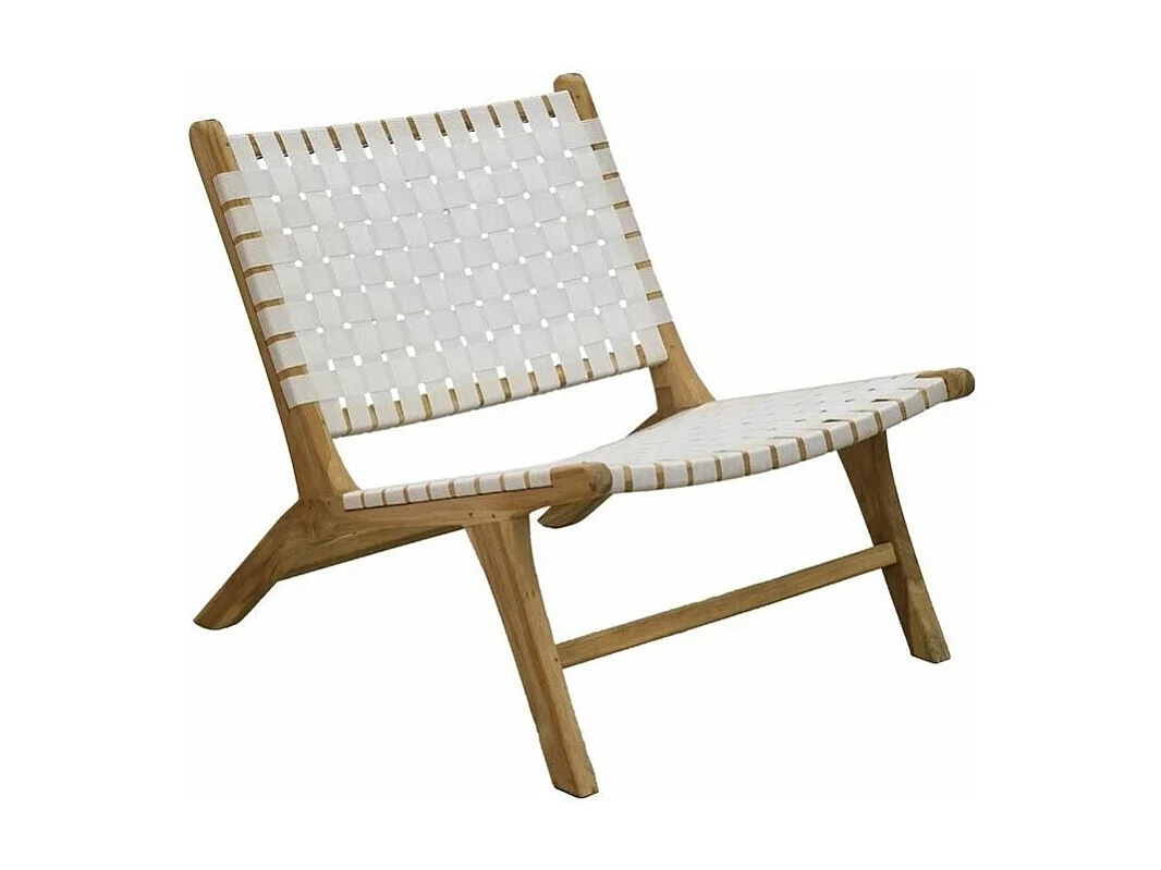 Fauteuil design en teck et nylon tressé