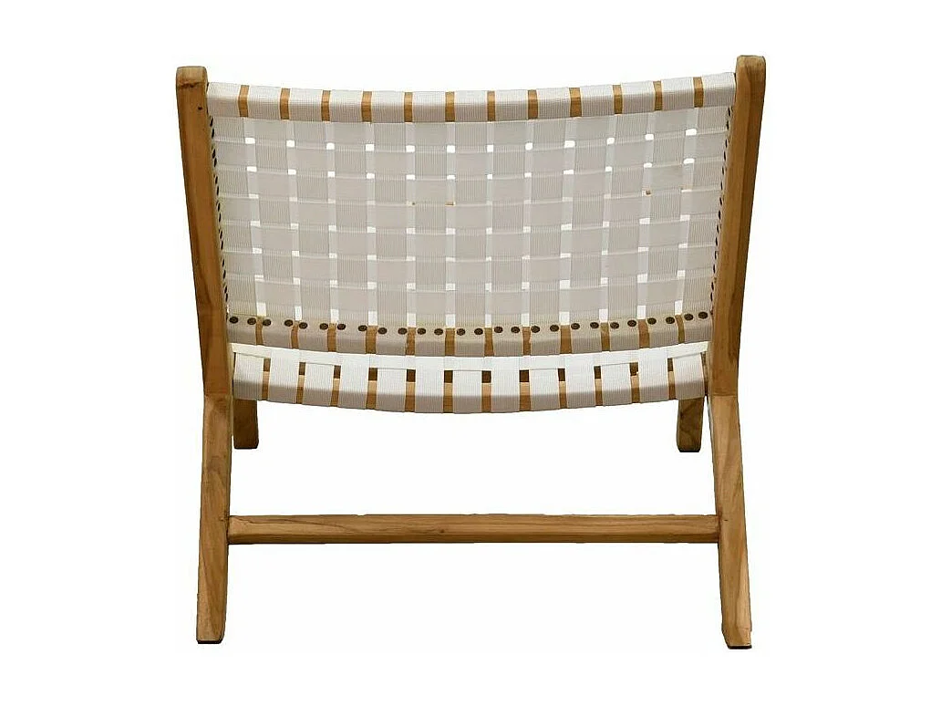 Fauteuil design en teck et nylon tressé