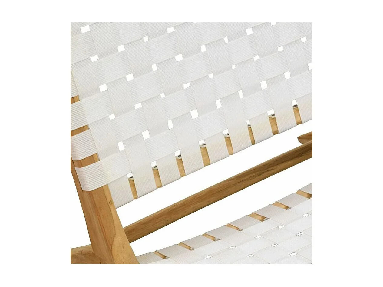 Fauteuil design en teck et nylon tressé