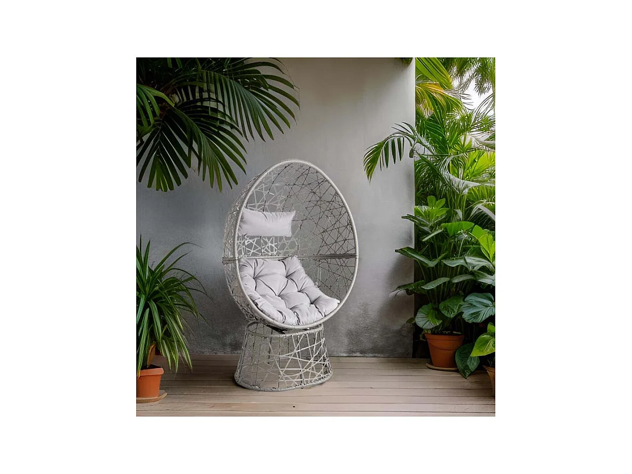 Fauteuil oeuf pivotant en polyrésine