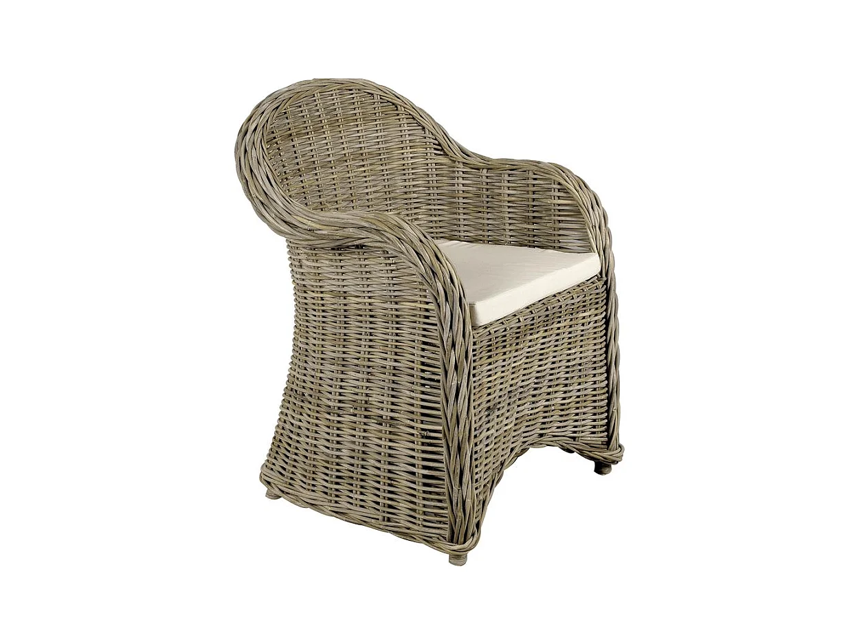 Fauteuil gris en poelet Arthur