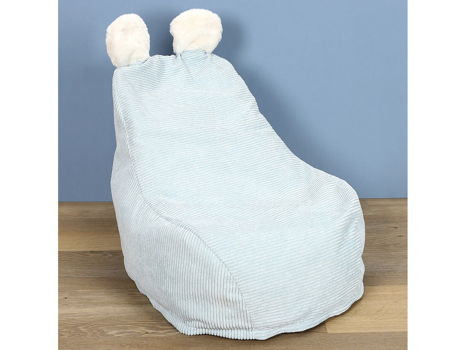 Fauteuil Poire Enfant Bleu Ted