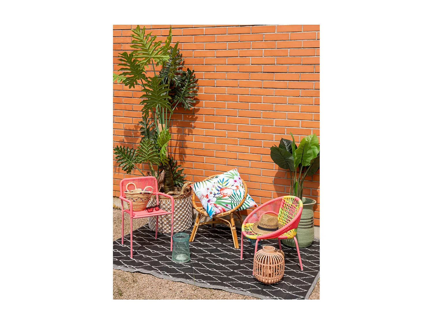 Fauteuil rond enfant en rotin Lune