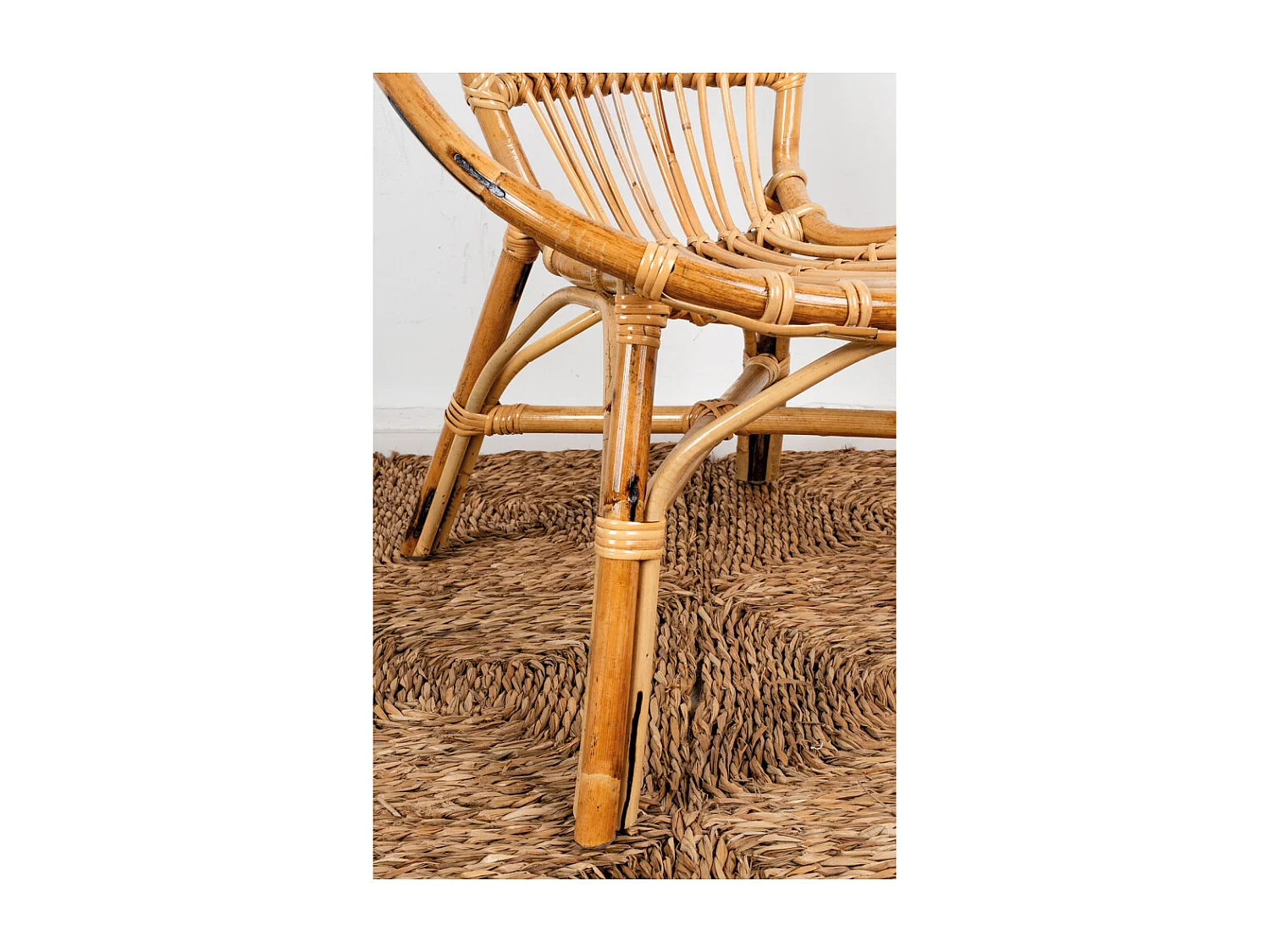 Fauteuil rond enfant en rotin Lune