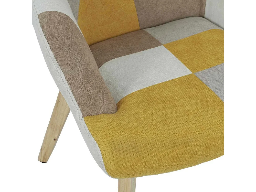 Fauteuil Helsinki Patchwork Jaune Jaune