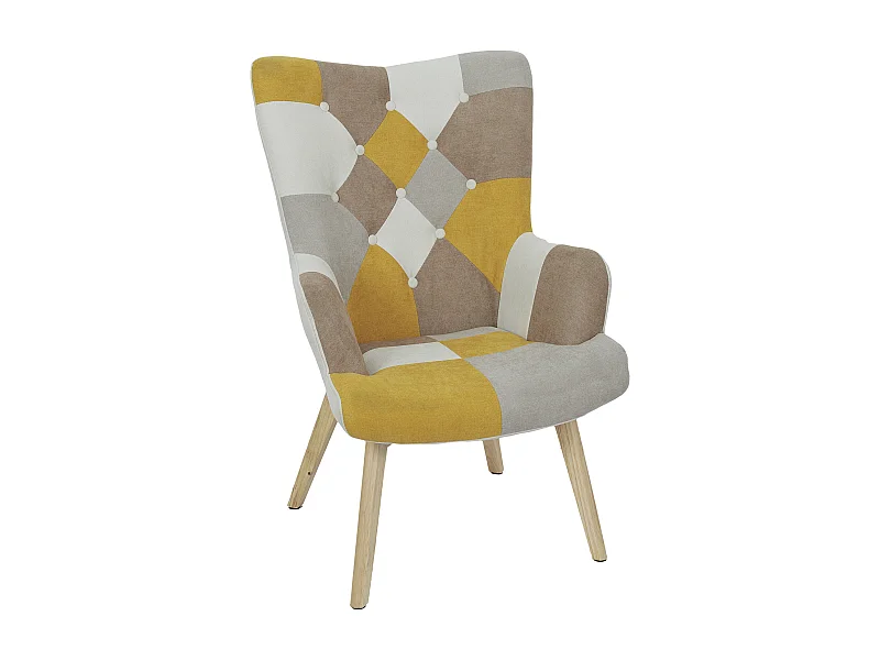 Fauteuil Helsinki Patchwork Jaune Jaune
