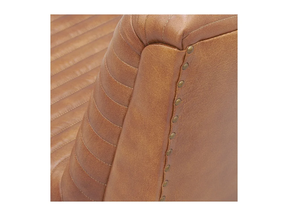 Fauteuil bas en cuir de buffle marron