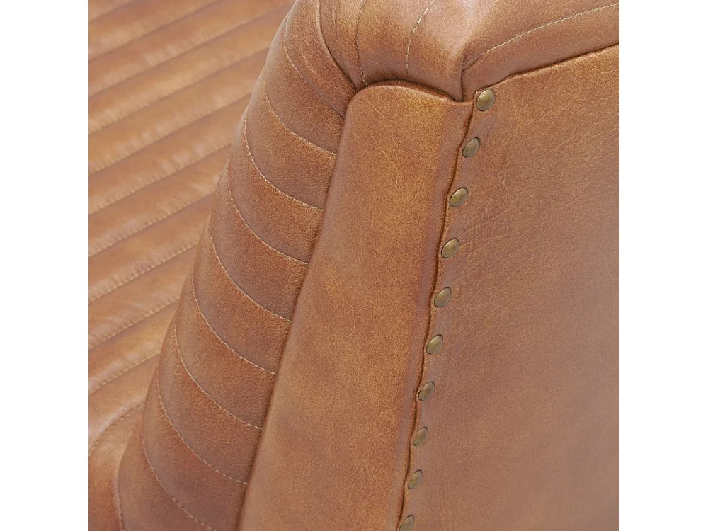 Fauteuil bas en cuir de buffle marron