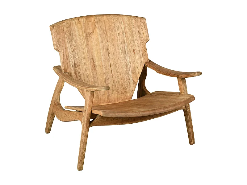 Fauteuil design en teck naturel Brazil