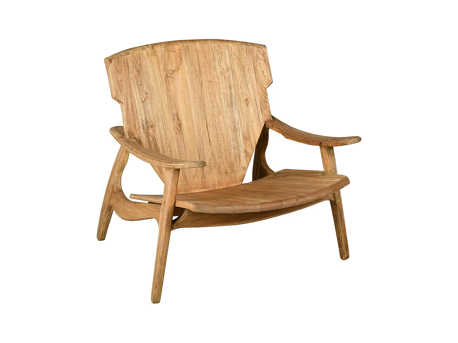 Fauteuil design en teck naturel Brazil