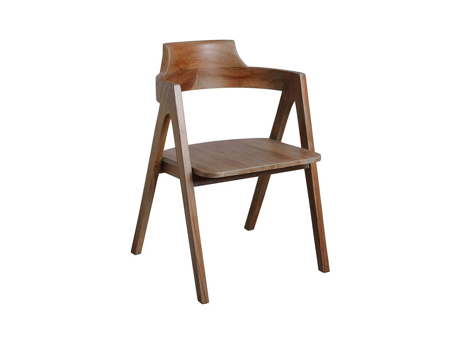 Fauteuil droit en teck patiné Pangkah